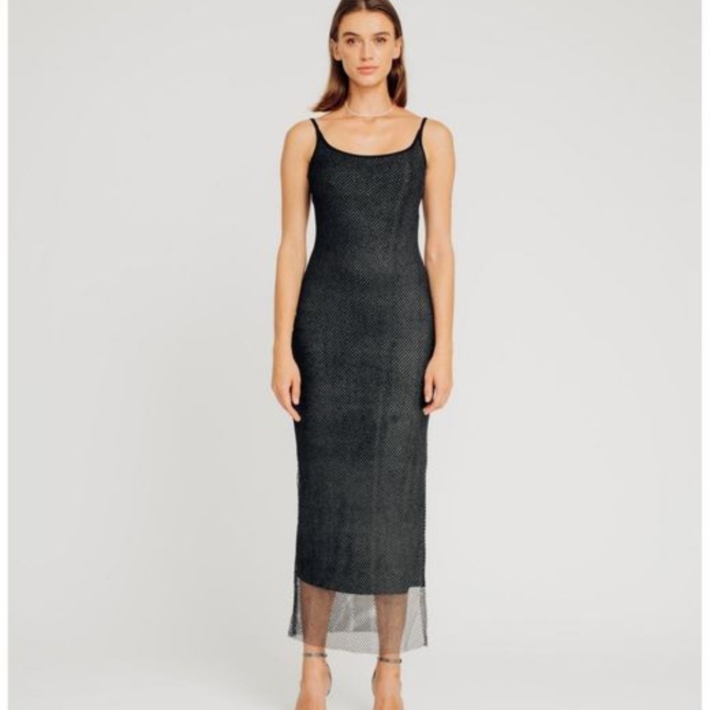 TORN BY RONNY KOBO LUNA DRESS – Size M | Metallic Mesh Statement Dress
